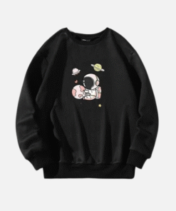 Astronaut Print Thermal Lined Sweatshirt