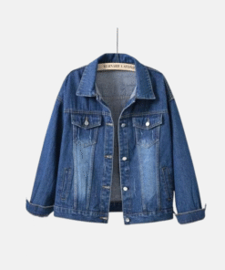 Women’s Buttoned Denim Jacket with Pockets