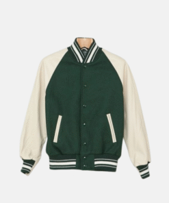 Green and white Varsity Jacket