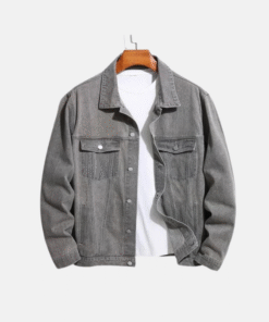 Men Flap Pocket Denim Jacket Without Tee