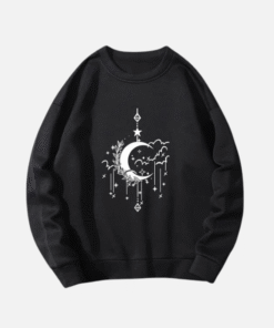 Moon Print Thermal Lined Sweatshirt