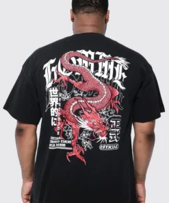 PLUS DRAGON BACK PRINT T-SHIRT