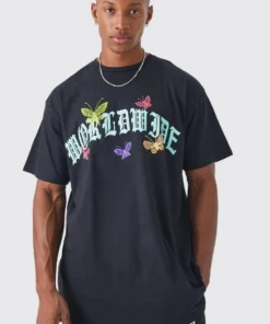 WORLDWIDE BUTTERFLY GRAPHIC T-SHIRT