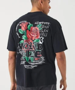WORLDWIDE ROSE GRAPHIC T-SHIRT